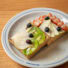 Waffle de frutas de estación